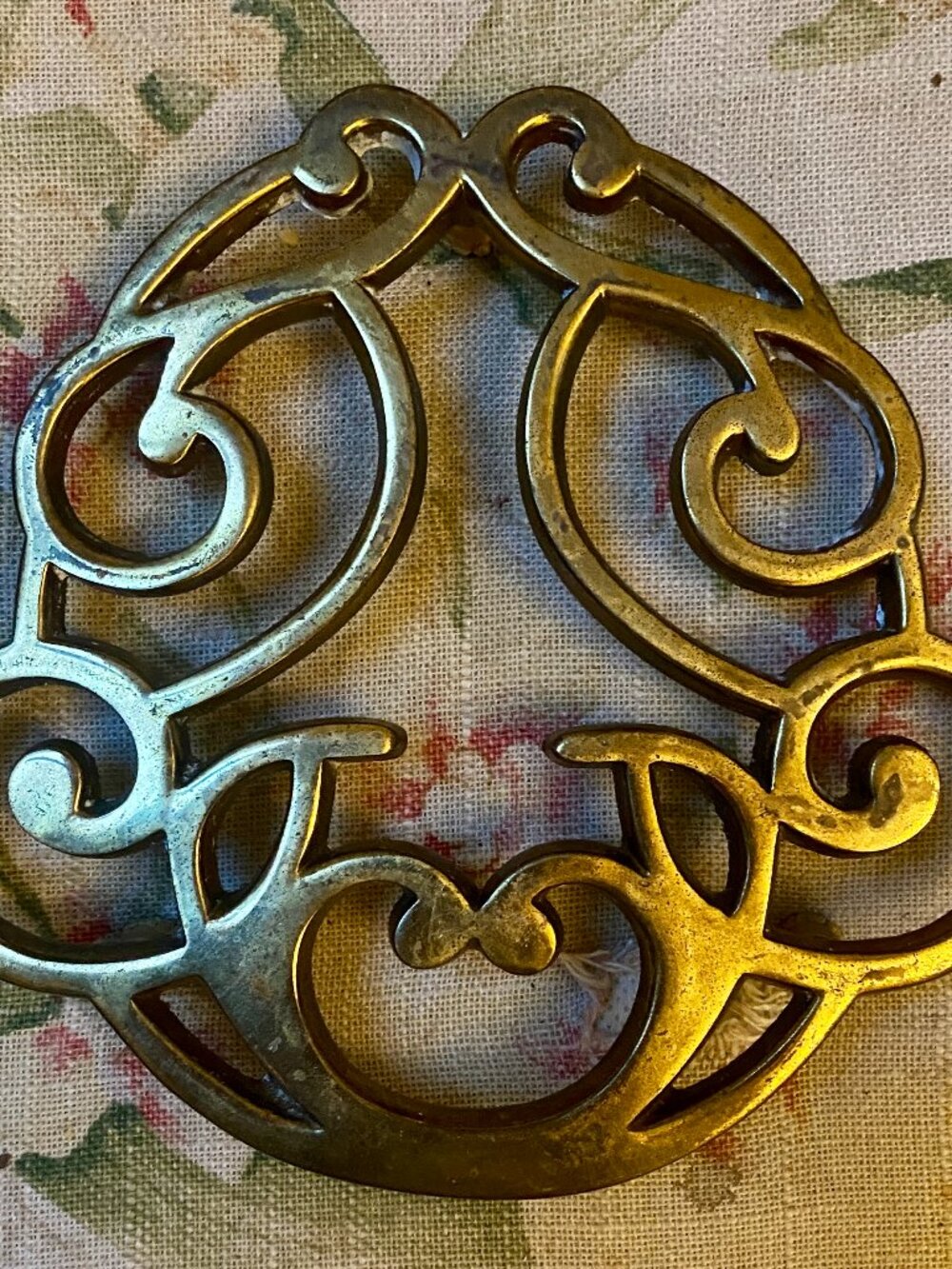 Vintage Baldwin Brass “Savannah” Trivet–Beautiful Aged Patina